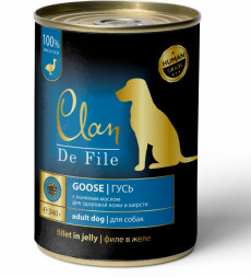 Clan De File влажный корм для взрослых собак с гусем, в консервах - 340 г х 12 шт
