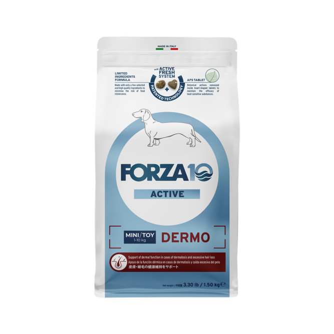 Forza10 Active Vet Diet Dermo Mini/Toy сухой корм для собак мелких пород с патологиями кожного покрова - 1,5 кг
