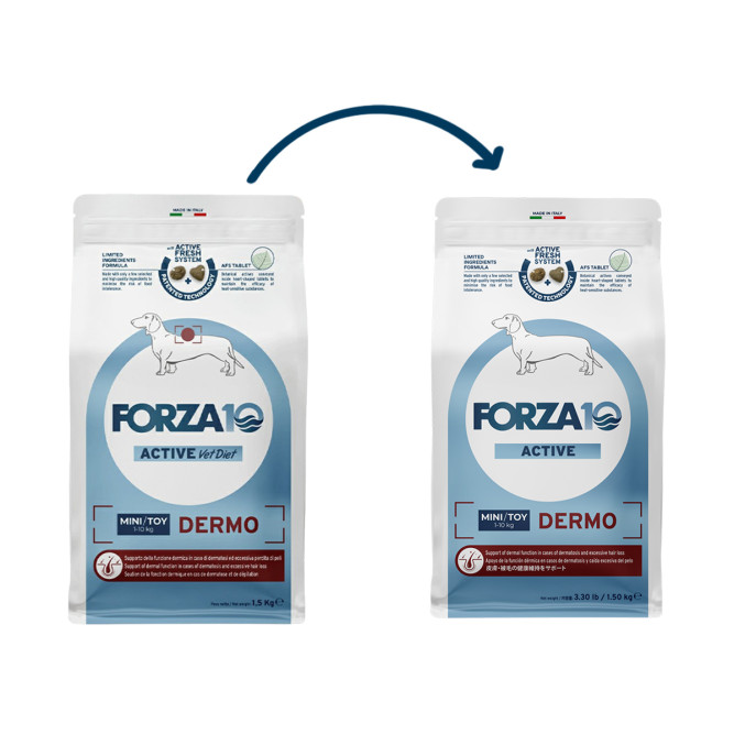Forza10 Active Vet Diet Dermo Mini/Toy сухой корм для собак мелких пород с патологиями кожного покрова - 1,5 кг