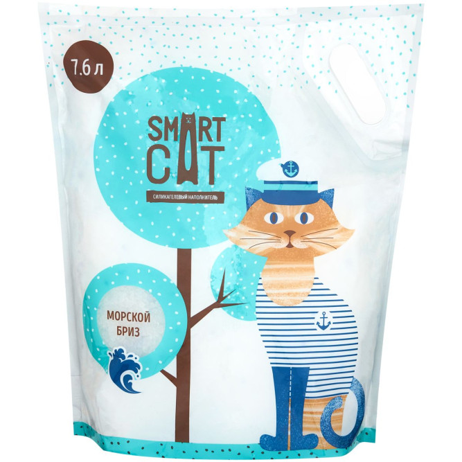 Smart Cat впитывающий силикагелевый наполнитель с ароматом морского бриза - 7,6 л (3,32 кг)
