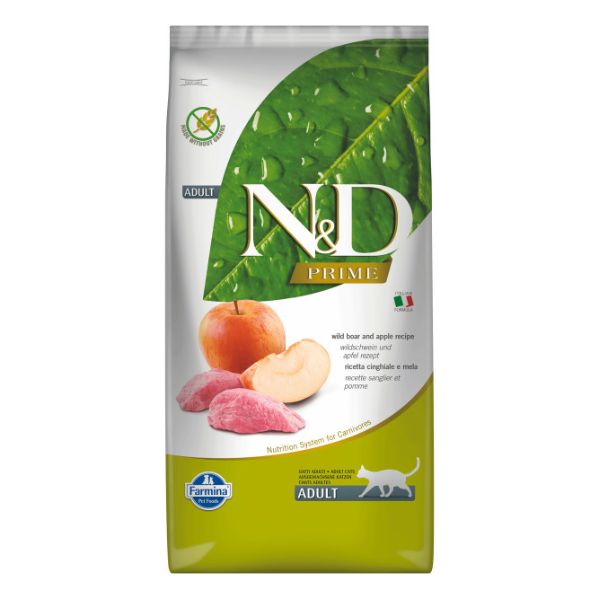 Farmina N&amp;D Prime Cat Boar &amp; Apple Adult сухой беззерновой корм для взрослых кошек с кабаном и яблоком - 10 кг