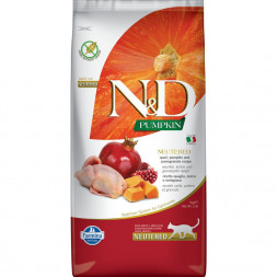Farmina N&amp;D Pumpkin Cat Grain Free Neutered Quail сухой беззерновой корм для стерилизованных кошек с тыквой, перепелом и гранатом - 5 кг
