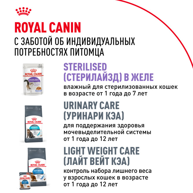 Royal Canin Sterilised влажный корм стерилизованных кошек кусочки в соусе, в паучах - 85 г х 28 шт