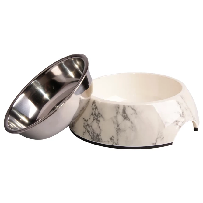 SuperDesign миска на меламиновой подставке, 160 мл, белый мрамор