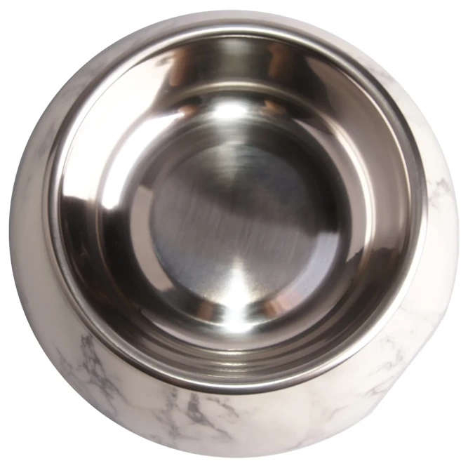 SuperDesign миска на меламиновой подставке, 160 мл, белый мрамор