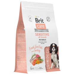 Brit Care Dog Adult Sensitive Metabolic сухой корм для взрослых собак, с морской рыбой и индейкой - 3 кг