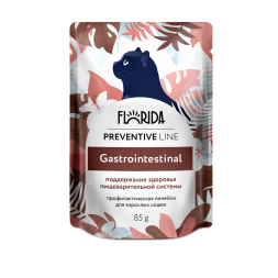 Florida Preventive Line Gastrointestinal влажный диетический корм для взрослых кошек, профилактика болезней желудочно-кишечного тракта, в паучах - 85 г х 14 шт