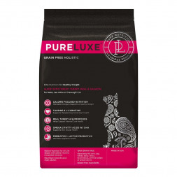 PureLuxe сухой корм для нормализации веса у кошек с индейкой и лососем - 400 г