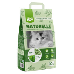 HOMECAT NATURELLE комкующийся растительный наполнитель для кошачьих туалетов с ароматом зеленого чая - 10 л