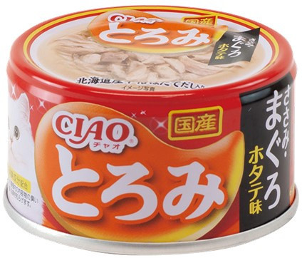 Inaba Ciao Toromi влажный дополнительный корм для взрослых кошек с куриным филе, тунцом Магуро и гребешком в бульоне, в консервах - 80 г х 24 шт