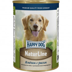 Happy Dog влажный корм для взрослых и пожилых собак с ягненком и рисом - 410 г (20 шт в уп)