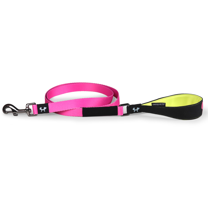 United Pets Complete me поводок для собак, 140 см, 20 мм, розовый с желтым