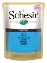 Schesir Cat Adult влажный корм для взрослых кошек с тунцом в паучах - 100 г х 20 шт
