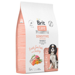 Brit Care Dog Adult Sensitive Metabolic сухой корм для взрослых собак, с морской рыбой и индейкой - 12 кг