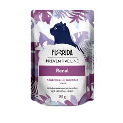 Florida Preventive Line Renal влажный диетический корм для взрослых кошек, профилактика почечной недостаточности, в паучах - 85 г х 14 шт