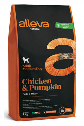 Alleva Natural Adult Chicken &amp; Pumpkin Medium сухой корм для взрослых собак средних пород с курицей и тыквой 2 кг