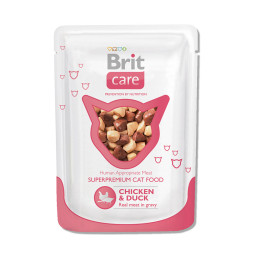 Влажный корм для кошек Brit Chicken &amp; Duck с курицей и уткой 24 шт х 80 гр