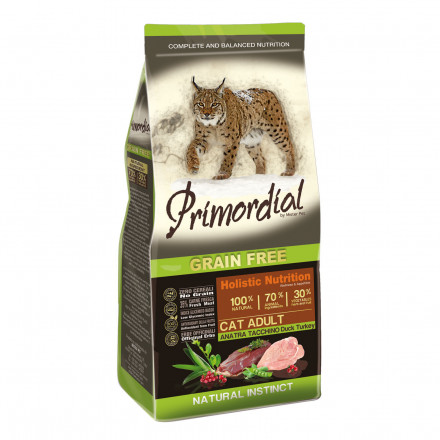 Сухой корм Primordial для кошек беззерновой с уткой и индейкой - 400 г