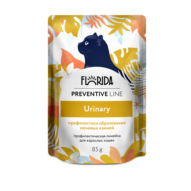 Florida Preventive Line Urinary влажный диетический корм для взрослых кошек, профилактика мочекаменной болезни, в паучах - 85 г х 14 шт