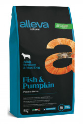 Alleva Natural Adult Fish &amp; Pumpkin Medium/Maxi сухой корм для взрослых собак средних и крупных пород с рыбой и тыквой 2 кг