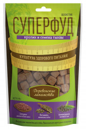 Деревенские лакомства для собак &quot;Суперфуд&quot;, кролик и семена тыквы - 90 г