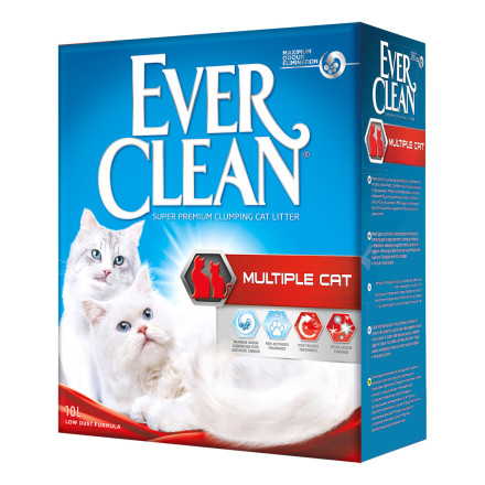 Ever Clean Multiple Cat наполнитель комкующийся для нескольких кошек в доме