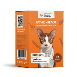 Smart Cat паучи для взрослых кошек и котят кусочки с индейкой и шпинатом кусочки в соусе набор - 85 г х 5+1 шт