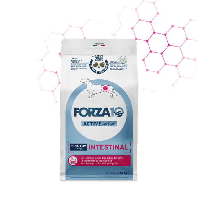Forza10 Active Vet Diet Intestinal Mini/Toy сухой корм для собак мелких пород при проблемах пищеварения - 1,5 кг
