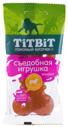 TiTBiT съедобная игрушка для собак средних пород косточка с ягненком Standart - 50 г