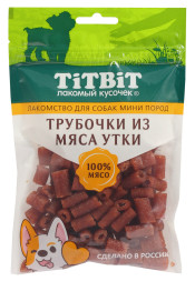 TiTBiT лакомство для собак мелких пород Трубочки из мяса утки - 100 г