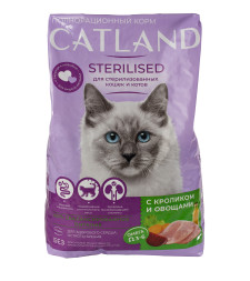 Catland сухой корм для стерилизованных кошек с кроликом и овощами - 350 г