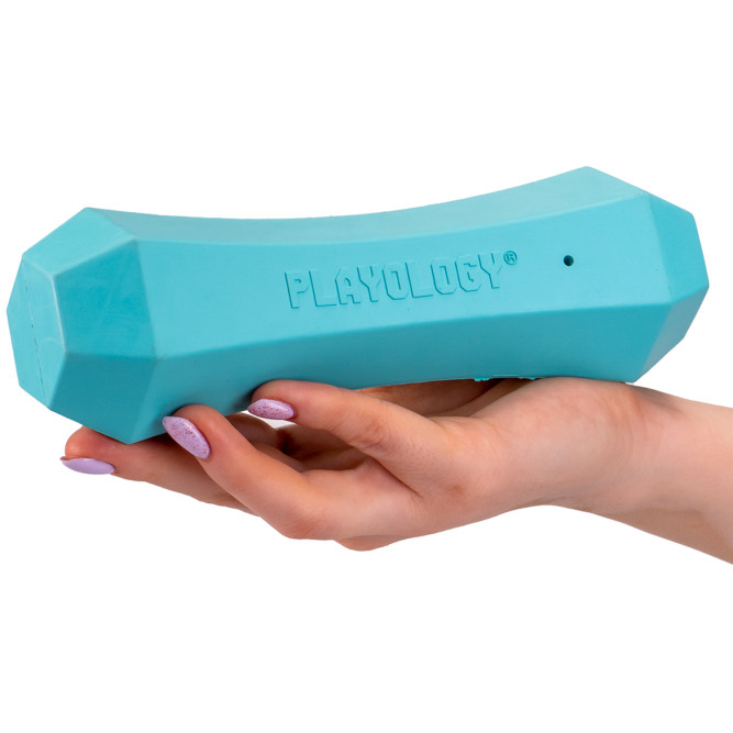 Playology SQUEAKY CHEW STICK хрустящая жевательная палочка для собак с ароматом арахиса, большая, голубой