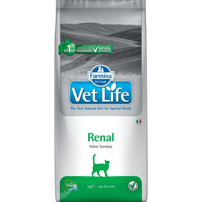 Farmina Vet Life Cat Renal сухой корм для взрослых кошек при заболеваниях почек - 2 кг