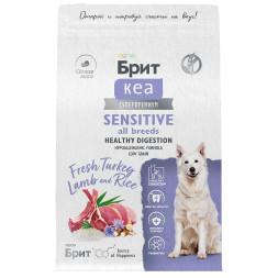Брит Кеа Dog Adult Sensitive All Breeds Healthy Digestion сухой корм для взрослых собак всех пород при чувствительном пищеварении с индейкой, ягненком и рисом - 3 кг