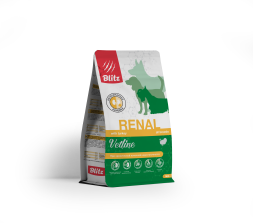 Blitz Vetline Renal диетический полнорационный сухой корм для взрослых собак при хронической почечной недостаточности - 500 г