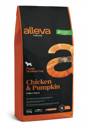 Alleva Natural Puppy Chicken &amp; Pumpkin Medium сухой корм для щенков средних пород курицей и тыквой 12 кг