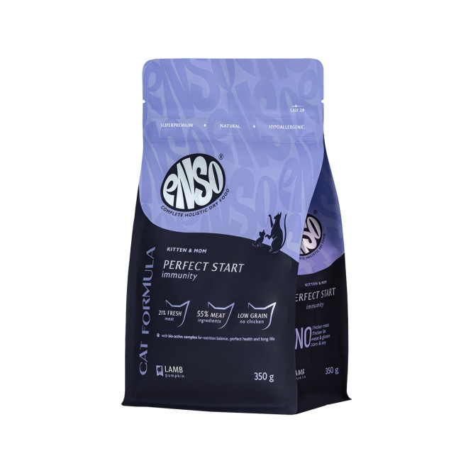 ENSO Cat Formula Perfect Start сухой корм для котят от 1 месяца, беременных и кормящих кошек со свежим ягненком и добавлением тыквы - 350 г