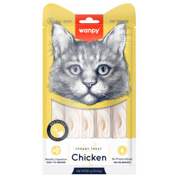 Wanpy Cat лакомство для кошек нежное пюре из курицы - 14 г х 25 шт