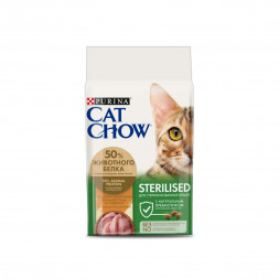 Сухой корм Purina Cat Chow для стерилизованных кошек и кастрированных котов,с птицей и индейкой - 1,5 кг