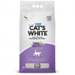 Cat's White Lavender наполнитель комкующийся для кошачьего туалета с ароматом лаванды - 5 л