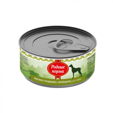 Родные корма Мясное угощение с Ягненком консервы для собак - 100 г х 24 шт