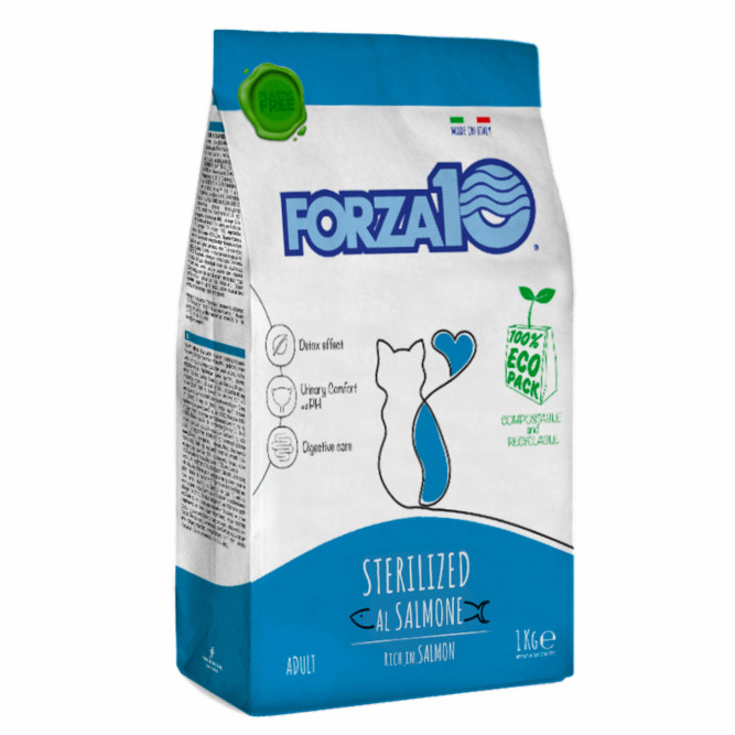 Forza10 Maintenance Sterilized Salmone сухой корм для взрослых стерилизованных кошек с лососем - 1 кг