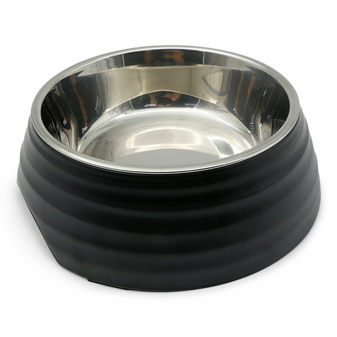 SuperDesign миска на меламиновой подставке Волна, 160 мл, черная