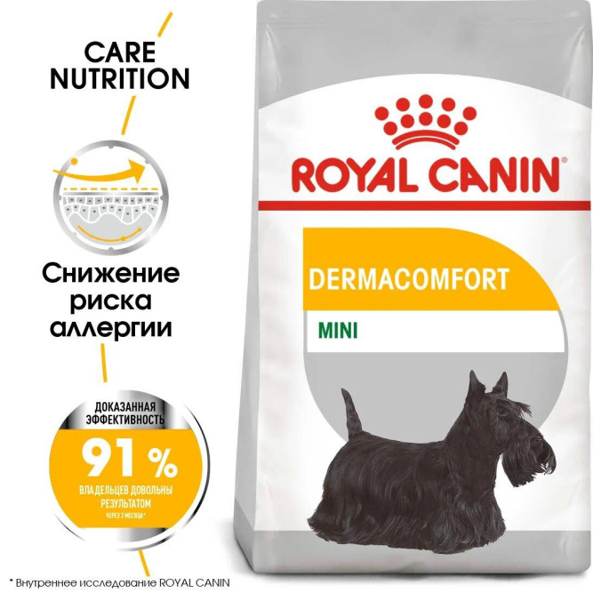 Royal Canin Mini Dermacomfort сухой корм для собак мелких пород, склонных к разражению кожи и зуду - 1 кг