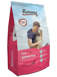 Karmy Mini Sensitive сухой корм для взрослых собак мелких пород с чувствительным пищеварением с лососем - 2 кг