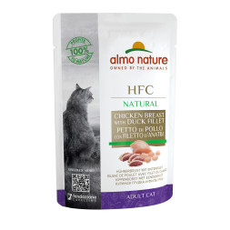 Almo Nature Classic Raw Pack Adult Cat Chicken Breast &amp; Duck Fillet паучи с 75% мяса (куриная грудка и утиное филе) для взрослых кошек - 55 г х 24 шт