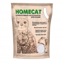 HOMECAT Стандарт силикагелевый наполнитель для кошачьих туалетов без запаха - 7,6 л