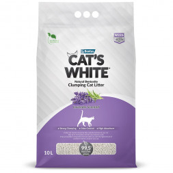 Cat's White Lavender наполнитель комкующийся для кошачьего туалета с ароматом лаванды - 10 л