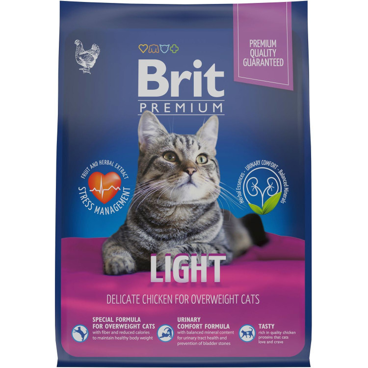 Brit Premium Cat Light сухой корм для кошек с избыточным весом с ...