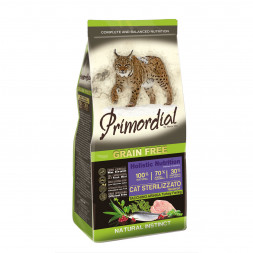 Сухой корм Primordial для стерилизованных кошек беззерновой с индейкой и сельдью - 2 кг